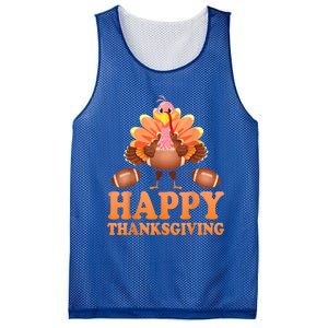 Turkey Playing Football Happy Thanksgiving Player Fan Lover Gift Mesh Reversible Basketball Jersey Tank