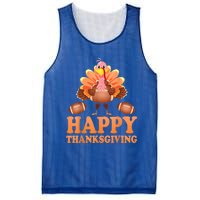 Turkey Playing Football Happy Thanksgiving Player Fan Lover Gift Mesh Reversible Basketball Jersey Tank