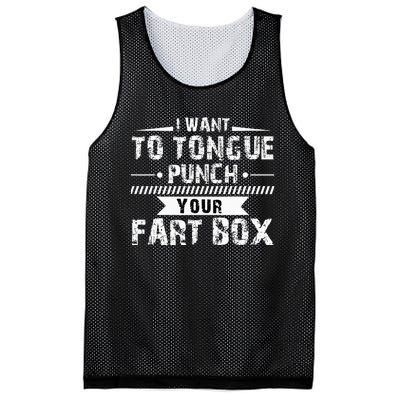 Tongue Punch Fart Box Funny Word Pun Humor Sarcasm Joke Gag Mesh Reversible Basketball Jersey Tank