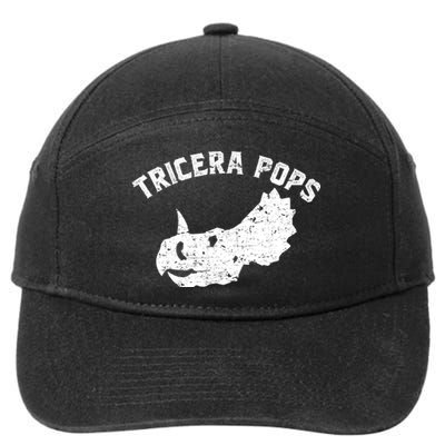 Tricera Pops Funny Dinosaur Dad Triceratops Gift 7-Panel Snapback Hat