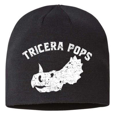 Tricera Pops Funny Dinosaur Dad Triceratops Gift Sustainable Beanie