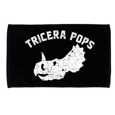 Tricera Pops Funny Dinosaur Dad Triceratops Gift Microfiber Hand Towel