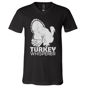 Turkey Pilgrim Farmer Animal Lover Hunting Distressed V-Neck T-Shirt