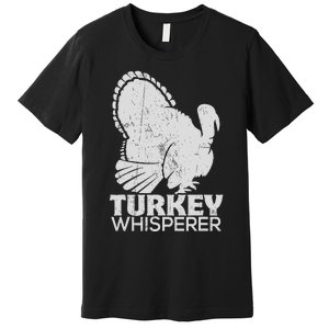 Turkey Pilgrim Farmer Animal Lover Hunting Distressed Premium T-Shirt