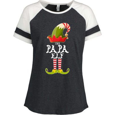 The Papa Funny Christmas Gift Matching Family Group Cute Gift Enza Ladies Jersey Colorblock Tee