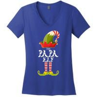 The Papa Funny Christmas Gift Matching Family Group Cute Gift Women's V-Neck T-Shirt