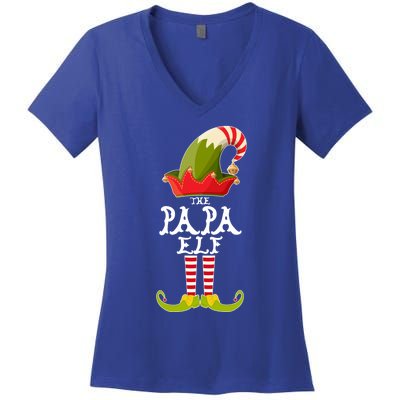 The Papa Funny Christmas Gift Matching Family Group Cute Gift Women's V-Neck T-Shirt