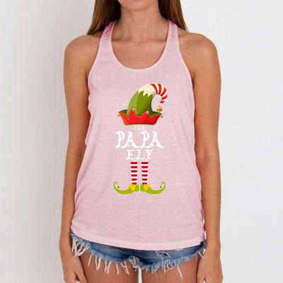 The Papa Funny Christmas Gift Matching Family Group Cute Gift Women's Knotted Racerback Tank