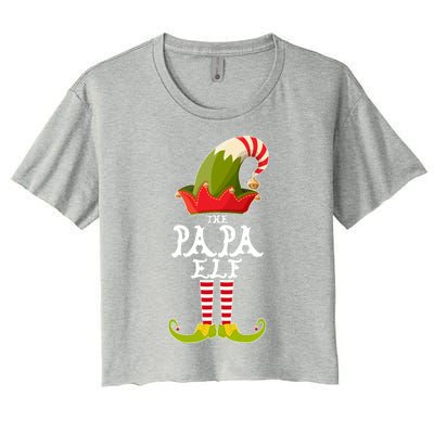 The Papa Funny Christmas Gift Matching Family Group Cute Gift Women's Crop Top Tee