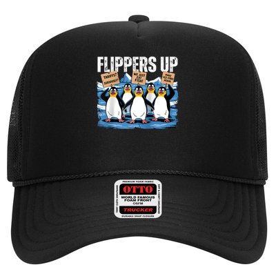 Tariffs Penguins Flippers Up Heard Island Funny Tariffs Raglan Baseball Trucker Hat