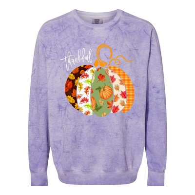 Thankful Pumpkin Fall Autumn Cute Halloween Colorblast Crewneck Sweatshirt