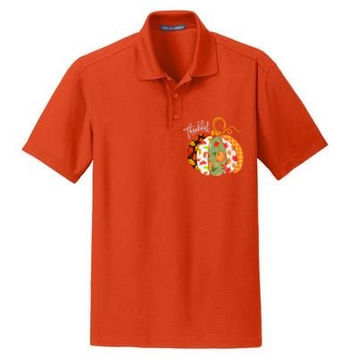 Thankful Pumpkin Fall Autumn Cute Halloween Dry Zone Grid Polo