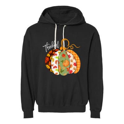 Thankful Pumpkin Fall Autumn Cute Halloween Garment-Dyed Fleece Hoodie