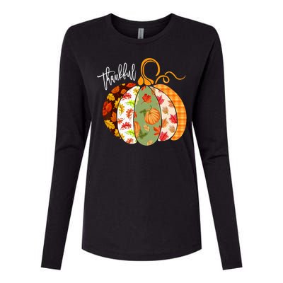 Thankful Pumpkin Fall Autumn Cute Halloween Womens Cotton Relaxed Long Sleeve T-Shirt