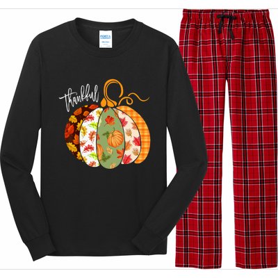 Thankful Pumpkin Fall Autumn Cute Halloween Long Sleeve Pajama Set