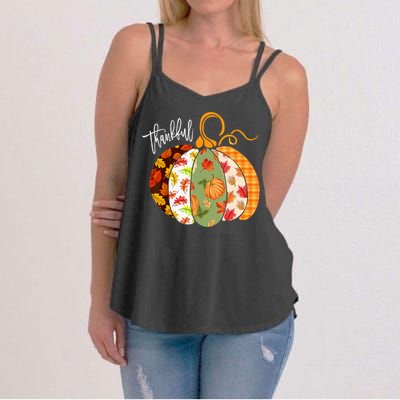 Thankful Pumpkin Fall Autumn Cute Halloween Women's Strappy Tank