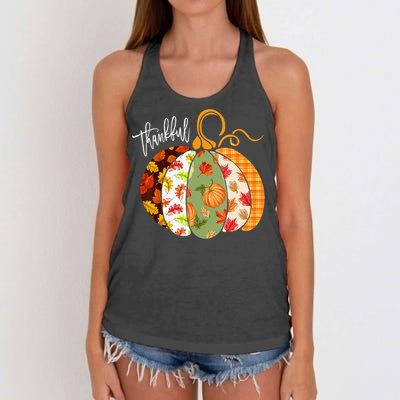 Thankful Pumpkin Fall Autumn Cute Halloween Women's Knotted Racerback Tank