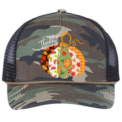 Thankful Pumpkin Fall Autumn Cute Halloween Retro Rope Trucker Hat Cap