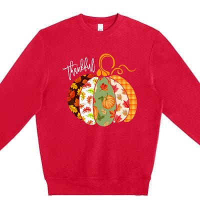 Thankful Pumpkin Fall Autumn Cute Halloween Premium Crewneck Sweatshirt