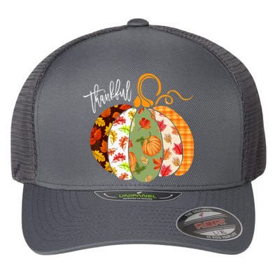 Thankful Pumpkin Fall Autumn Cute Halloween Flexfit Unipanel Trucker Cap