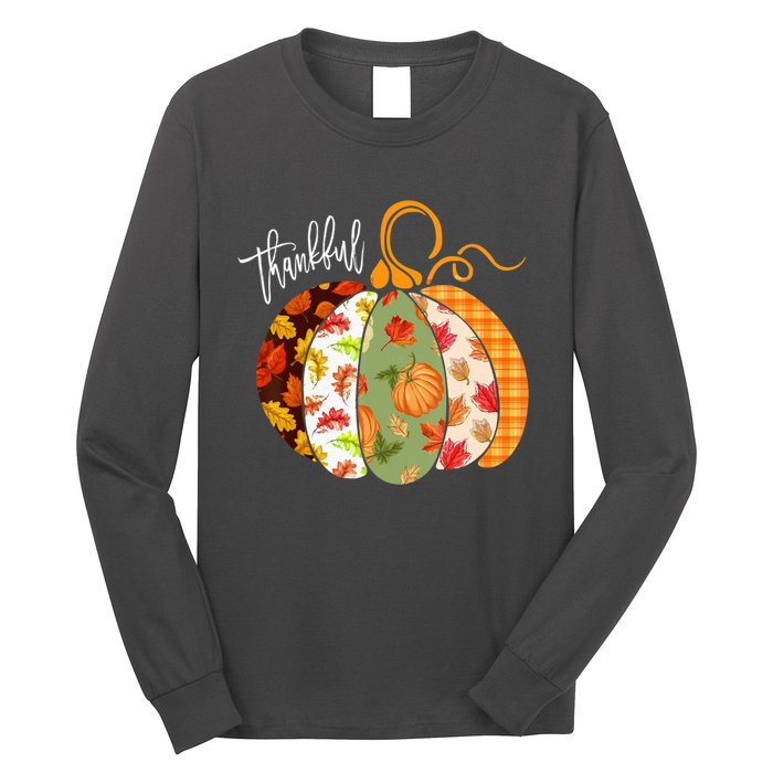 Thankful Pumpkin Fall Autumn Cute Halloween Long Sleeve Shirt