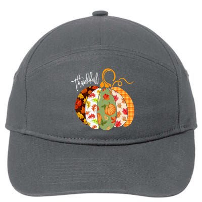 Thankful Pumpkin Fall Autumn Cute Halloween 7-Panel Snapback Hat