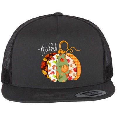 Thankful Pumpkin Fall Autumn Cute Halloween Flat Bill Trucker Hat