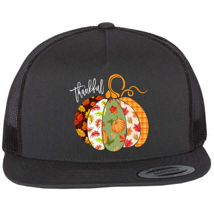 Thankful Pumpkin Fall Autumn Cute Halloween Flat Bill Trucker Hat