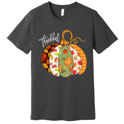 Thankful Pumpkin Fall Autumn Cute Halloween Premium T-Shirt