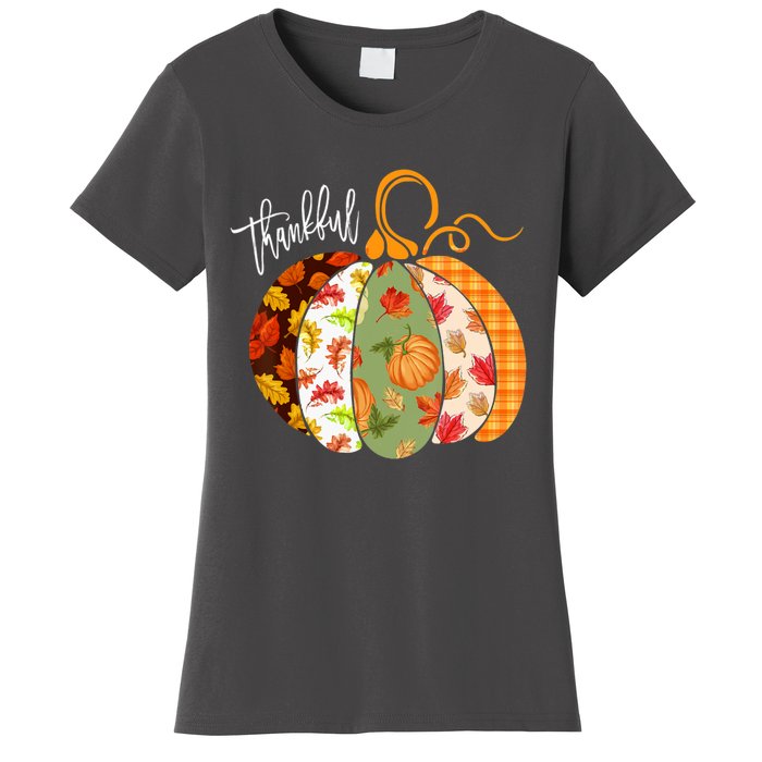 Thankful Pumpkin Fall Autumn Cute Halloween Women's T-Shirt