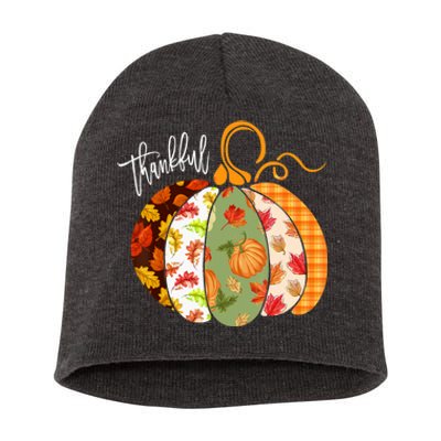 Thankful Pumpkin Fall Autumn Cute Halloween Short Acrylic Beanie