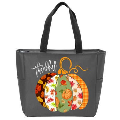 Thankful Pumpkin Fall Autumn Cute Halloween Zip Tote Bag