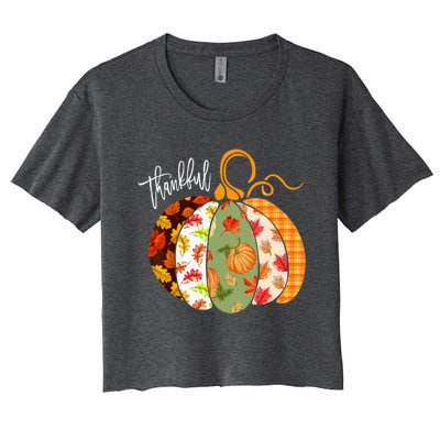 Thankful Pumpkin Fall Autumn Cute Halloween Women's Crop Top Tee