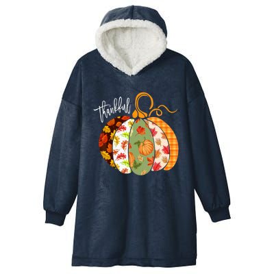 Thankful Pumpkin Fall Autumn Cute Halloween Hooded Wearable Blanket