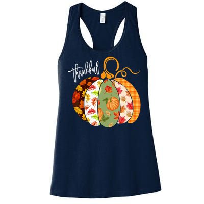 Thankful Pumpkin Fall Autumn Cute Halloween Women's Racerback Tank