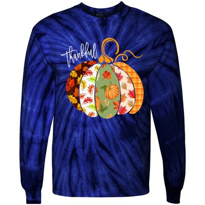 Thankful Pumpkin Fall Autumn Cute Halloween Tie-Dye Long Sleeve Shirt