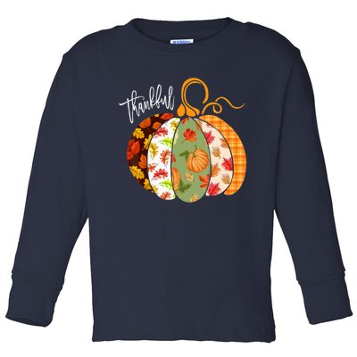 Thankful Pumpkin Fall Autumn Cute Halloween Toddler Long Sleeve Shirt