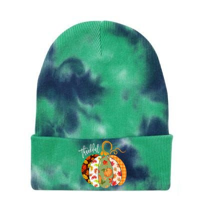 Thankful Pumpkin Fall Autumn Cute Halloween Tie Dye 12in Knit Beanie