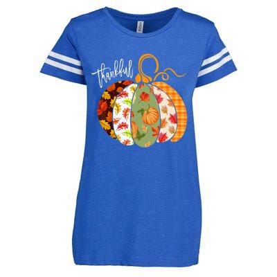 Thankful Pumpkin Fall Autumn Cute Halloween Enza Ladies Jersey Football T-Shirt