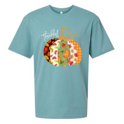 Thankful Pumpkin Fall Autumn Cute Halloween Sueded Cloud Jersey T-Shirt