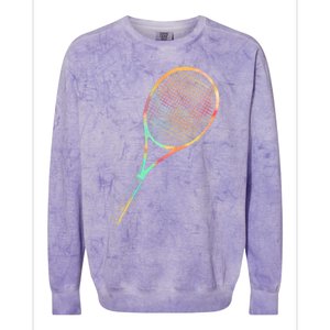 Tennis Player Funny Gift Colorful Tennis Racket Meaningful Gift Colorblast Crewneck Sweatshirt