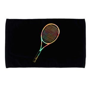 Tennis Player Funny Gift Colorful Tennis Racket Meaningful Gift Microfiber Hand Towel