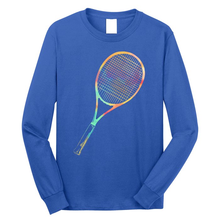 Tennis Player Funny Gift Colorful Tennis Racket Meaningful Gift Long Sleeve Shirt