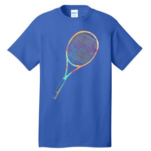 Tennis Player Funny Gift Colorful Tennis Racket Meaningful Gift Tall T-Shirt