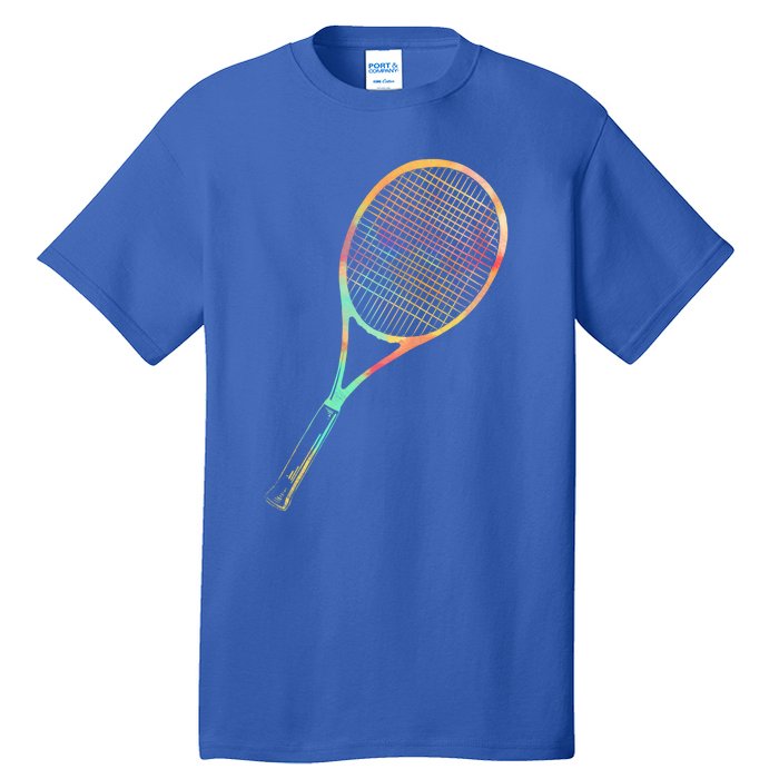 Tennis Player Funny Gift Colorful Tennis Racket Meaningful Gift Tall T-Shirt