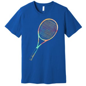 Tennis Player Funny Gift Colorful Tennis Racket Meaningful Gift Premium T-Shirt