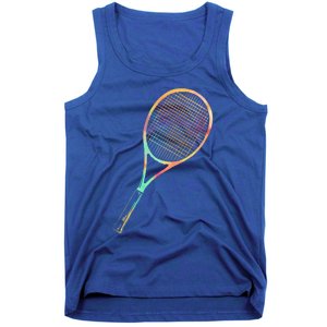 Tennis Player Funny Gift Colorful Tennis Racket Meaningful Gift Tank Top