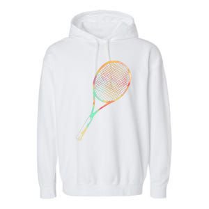 Tennis Player Funny Gift Colorful Tennis Racket Meaningful Gift Garment-Dyed Fleece Hoodie