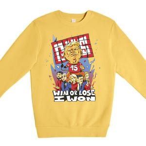 Trump Politician Football Parody Premium Crewneck Sweatshirt