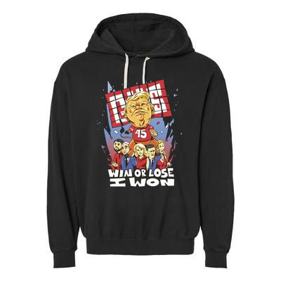 Trump Politician Football Parody Garment-Dyed Fleece Hoodie